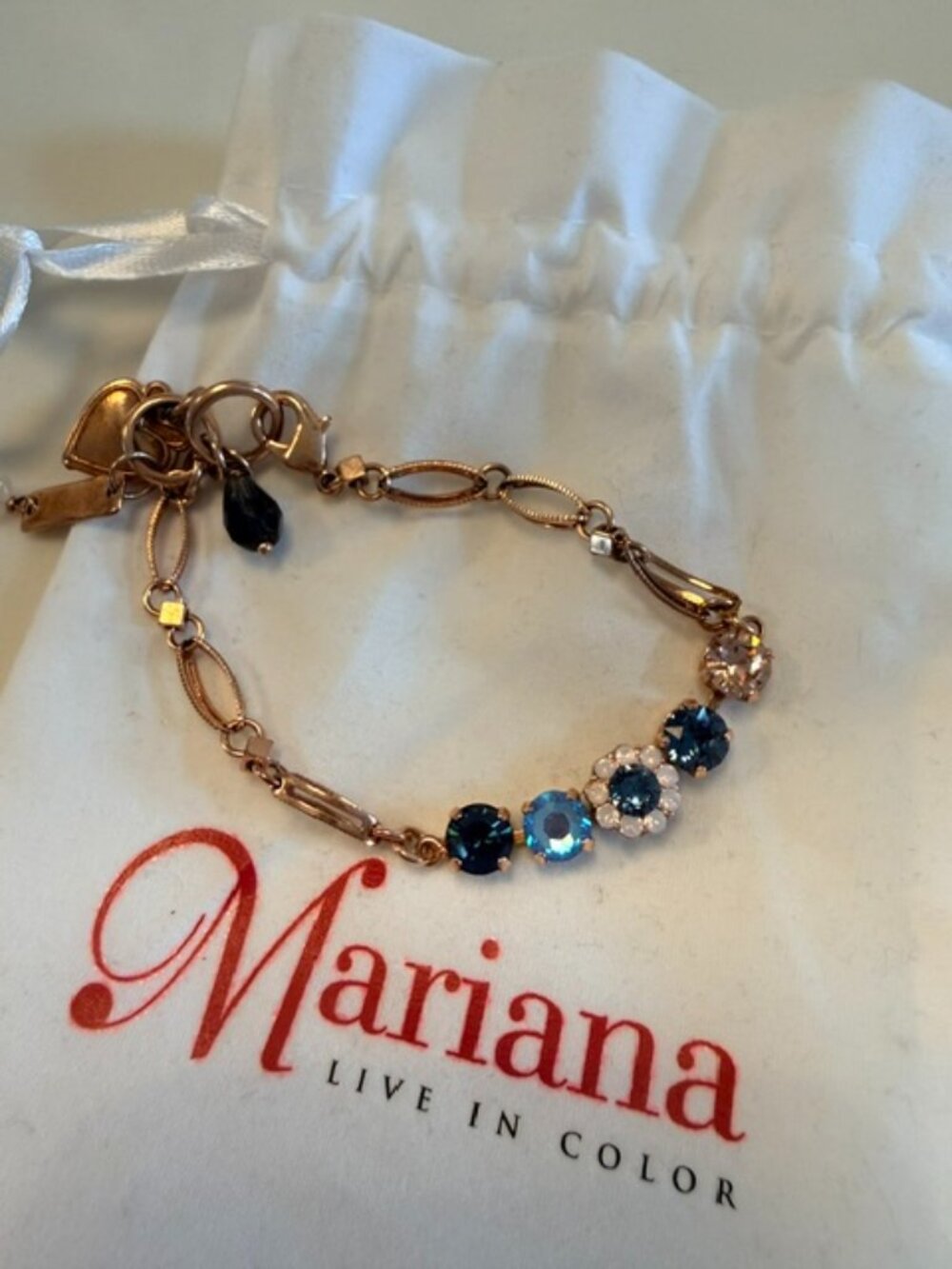 Mariana Rose Gold Blue Opal Bracelet